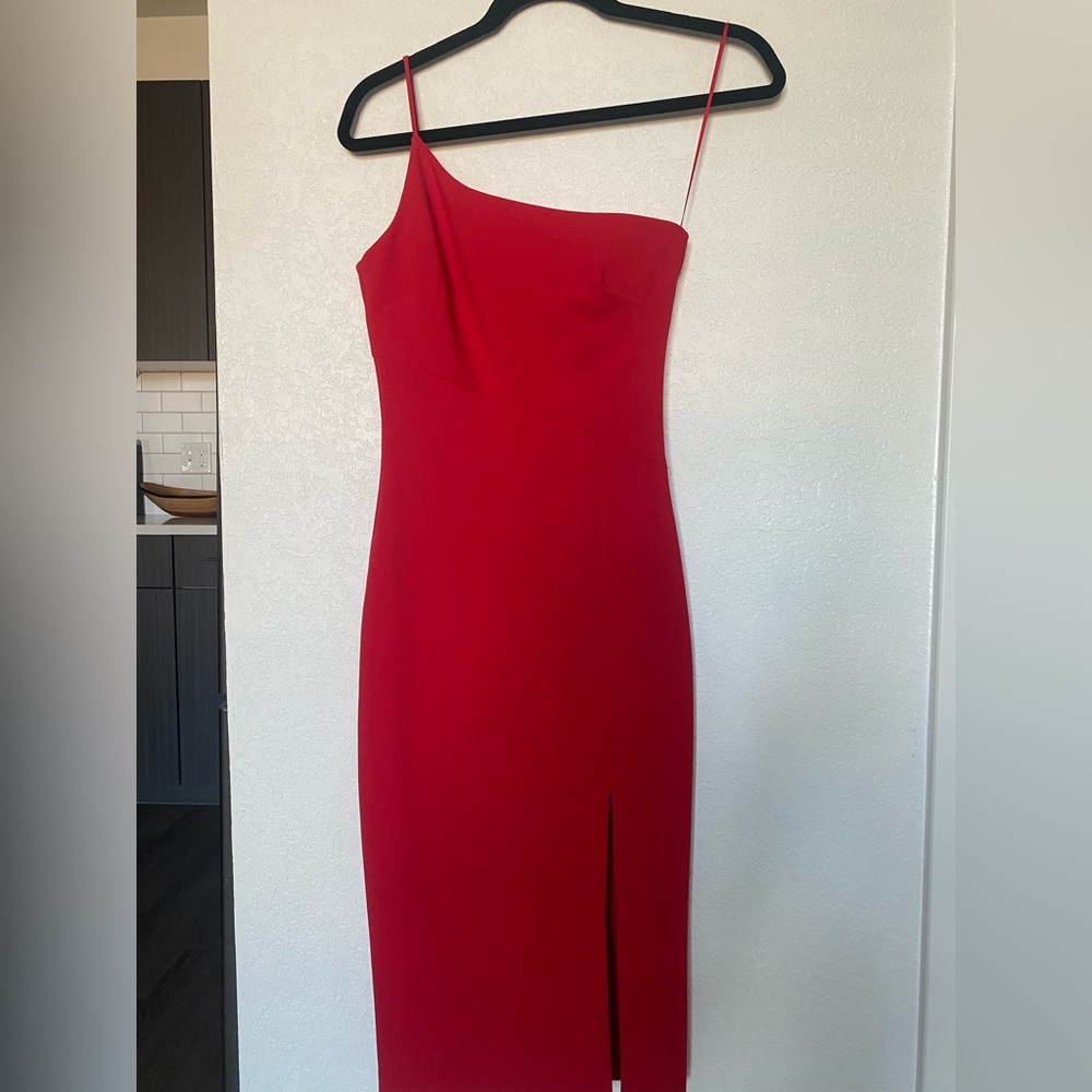 Likely Cassidy One Shoulder Dress - Red
